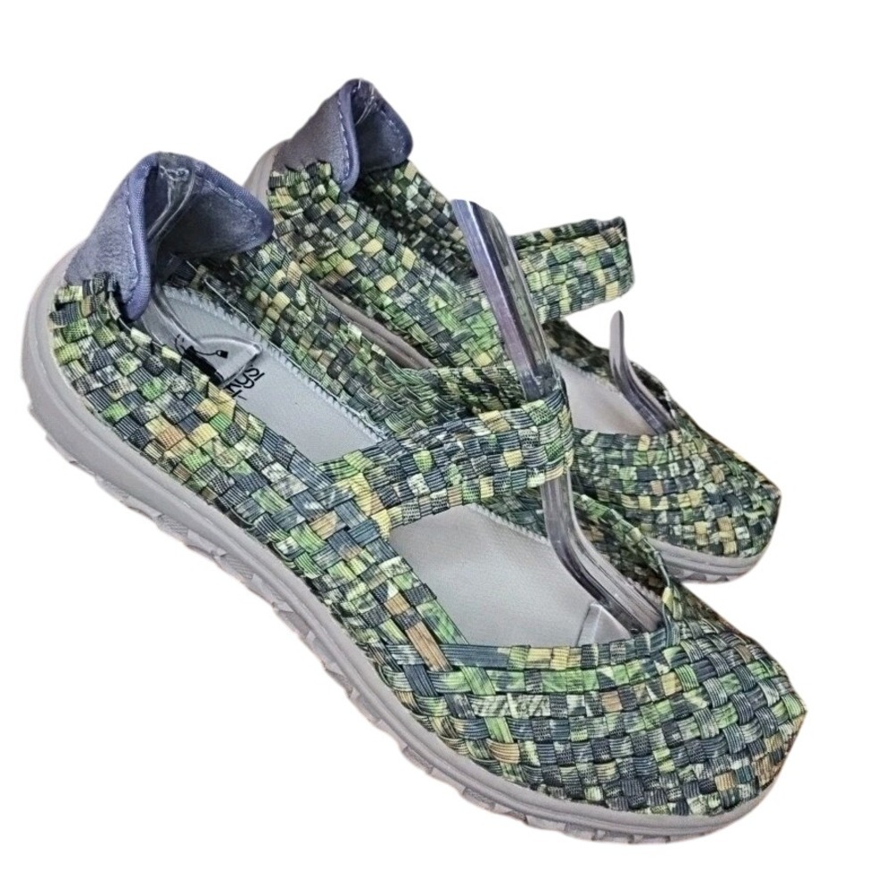 Corky's Liz Women's Size 9 Woven Elastic Mary Jane Flats Multicolor Green...